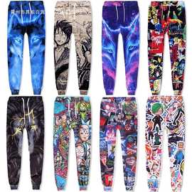 欧美3D印花小脚卫裤男女潮牌束脚裤狼狮子长裤运动休闲裤春夏薄款