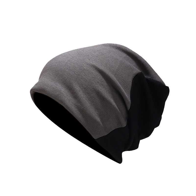 Autumn new style Baotou with small face, two tone splicing pullover hat, internet famous trendy ear protection hat_voghion.com