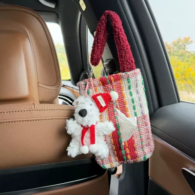 Car Interior Decoration Seat Back – Car tissue box/set - red-red-west-highland-puppy