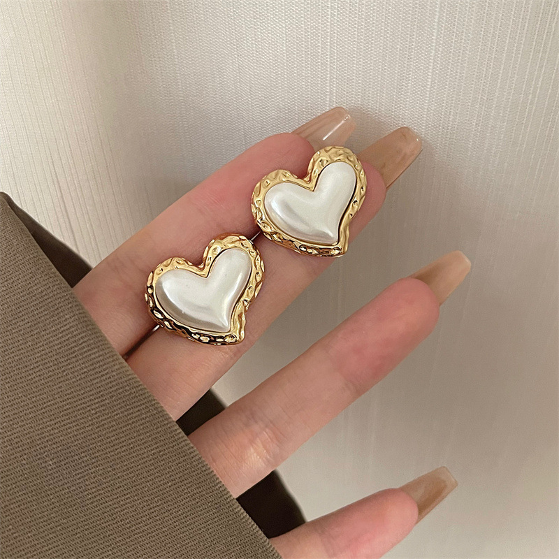 [French Chic Summer Imitation Pearl Earrings Elegant Simple H]