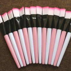 Single-use facial mask brush soft bristle face hydration brush, pink and white long handle brush DIY mask tool brush