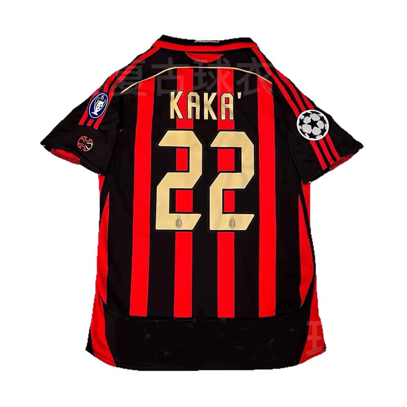 0607ACミラン レトロジャージ アウェイ 22番 カカ 長袖サッカーユニフォーム チャンピオンズリーグ決勝バージョン ホーム長袖|undefined