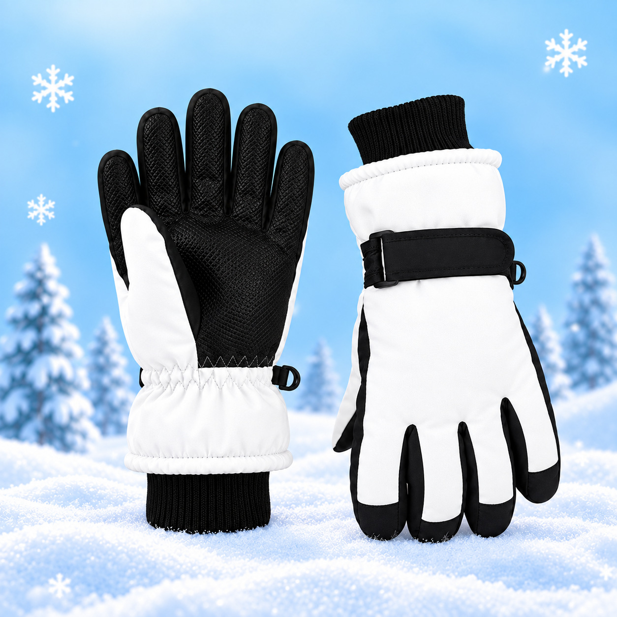 Pantalla táctil para niños de 3 - 17 años de invierno grueso a prueba de frío impermeable a prueba de viento antideslizante y caliente para jugar con guantes de seda
