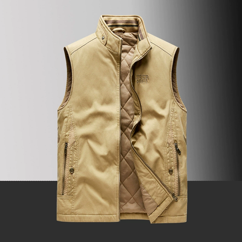 JEEP SPIRIT пальто без рукавов мужской зимний новый воротник стойка мужской свободный повседневный стеганый жилет
