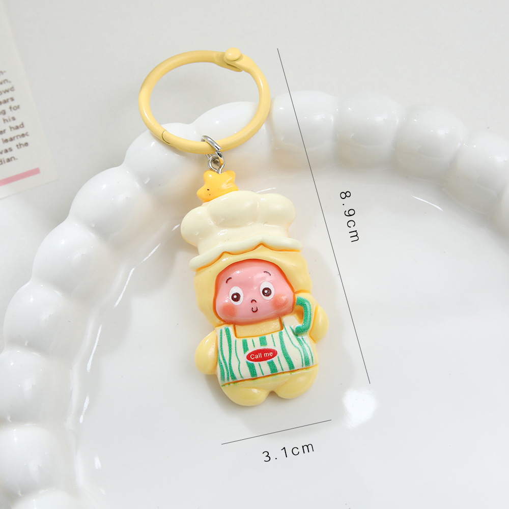 카툰 키링/원형 - 요리사 스타