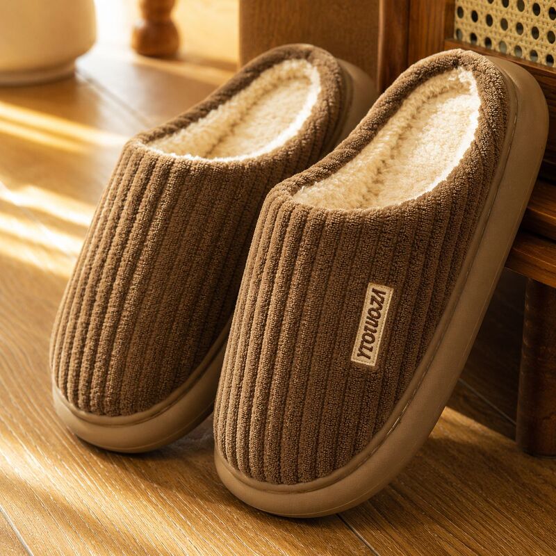Plush winter cotton slippers for home comfort, non-slip and warm, 2026 new model indoor home thick-soled maternity cotton slippers Plush winter cotton slippers for home comfort, non-slip and warm, 2026 new model indoor home thick-soled maternity cotton slippers