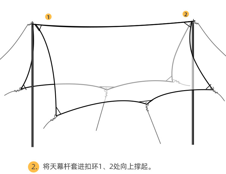 Outdoor Camping Site Leisure Butterfly-Shaped Canopy Park Sunshade Tent Camping Vinyl Rainproof Tent Rain Shelter