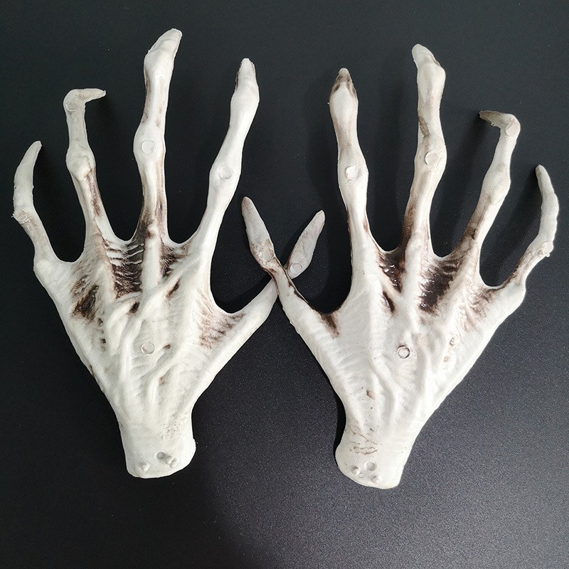Halloween esqueleto conjunto de esqueleto simulación de plástico humano hueso de mano cráneo adornos de decoración del día fantasma props