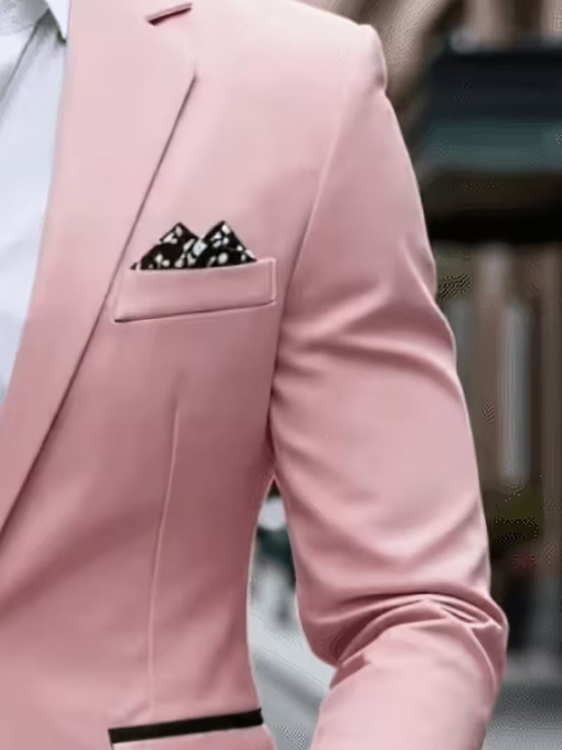Modern Slim Fit Mens Blazer Single Breasted Casual Suit Jacket_voghion.com