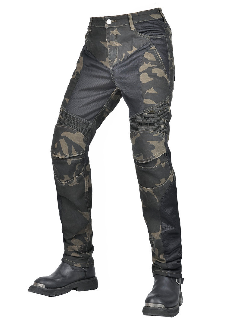 VOLERO motocicleta jeans casual vintage motocicleta pantalones camuflaje verano malla transpirable resistente a la caída ciclismo Pantalones