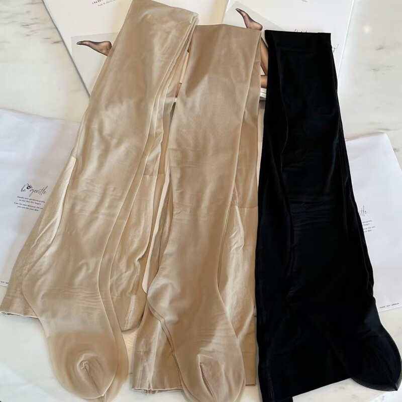 Natural color sheer stockings for women, thin and anti-snag, leg-shaping, light black, summer high-transparency velvet base stockings Natural color sheer stockings for women, thin and anti-snag, leg-shaping, light black, summer high-transparency velvet base stockings
