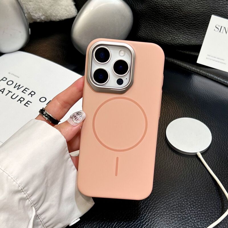 iPhone17promax肤感磁吸手机壳苹果16金属镜头15纯色14防摔保护套|undefined