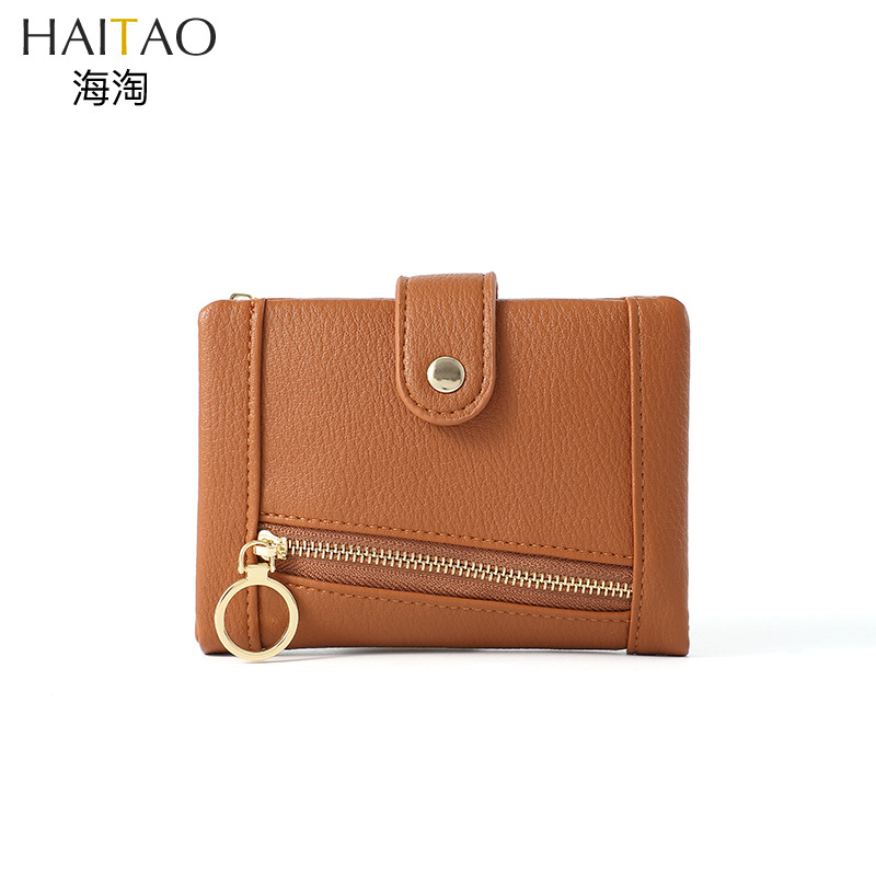Haitao cartera femenina monedero estudiante embrague plegable cartera moda color sólido cartera de las mujeres corto al por mayor