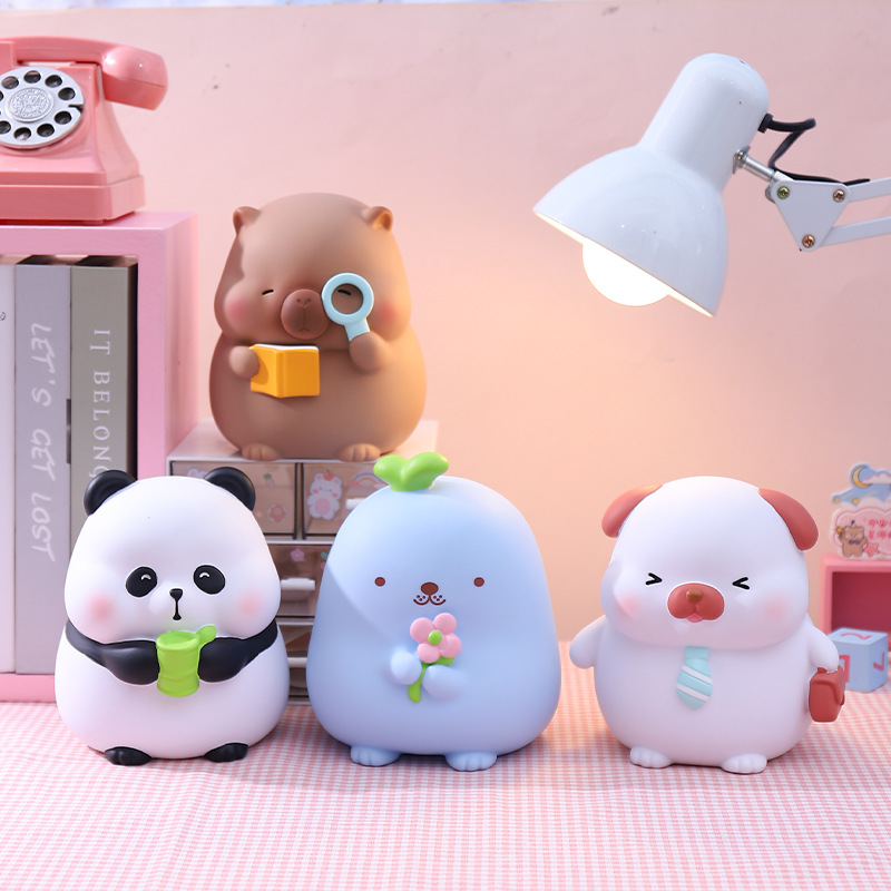 만화 동물 장식품, 귀여운 애완 동물 돈 항아리, 창의적인 생일 선물, 도매 어린이 동전 저장 데스크탑 장식