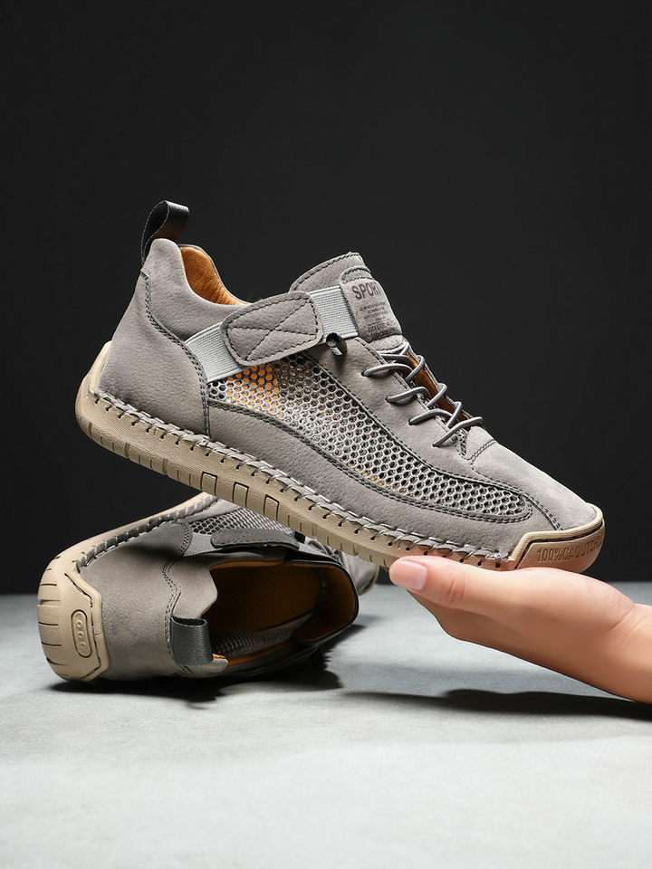 Giày thể thao lưới thoáng khí unisex form rộng phong cách năng động — 9889 màu kaki, 9889 màu trắng, 9889 màu xám, 9889 xanh da trời chi tiết 3