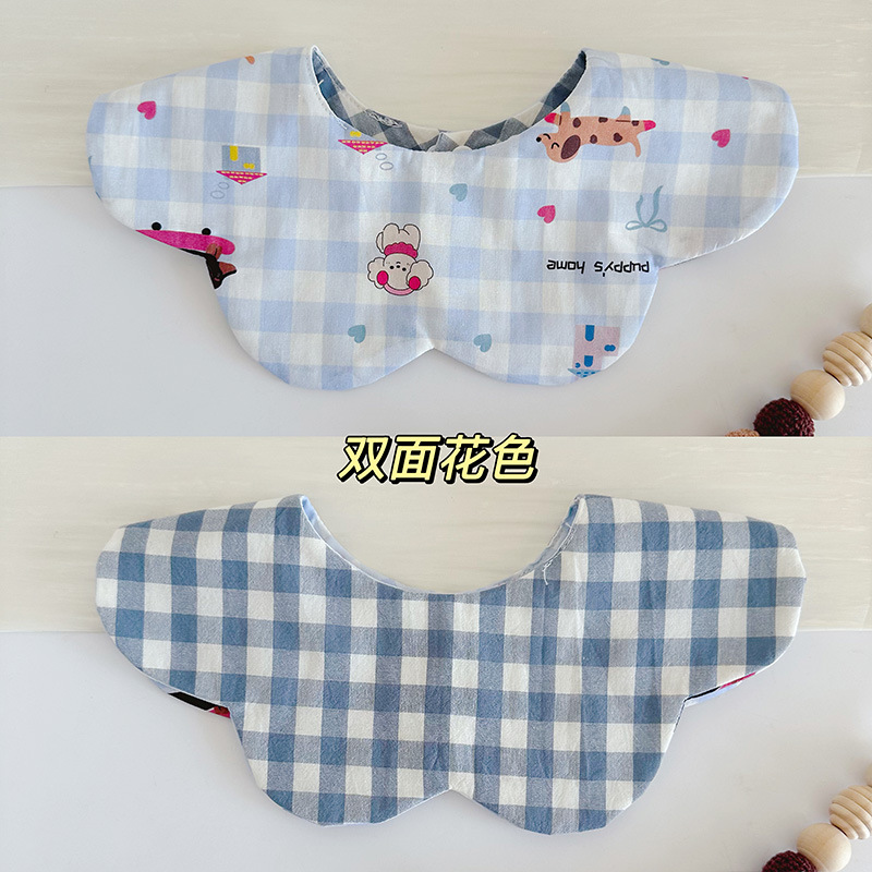 15双面纱布蓝格小狗