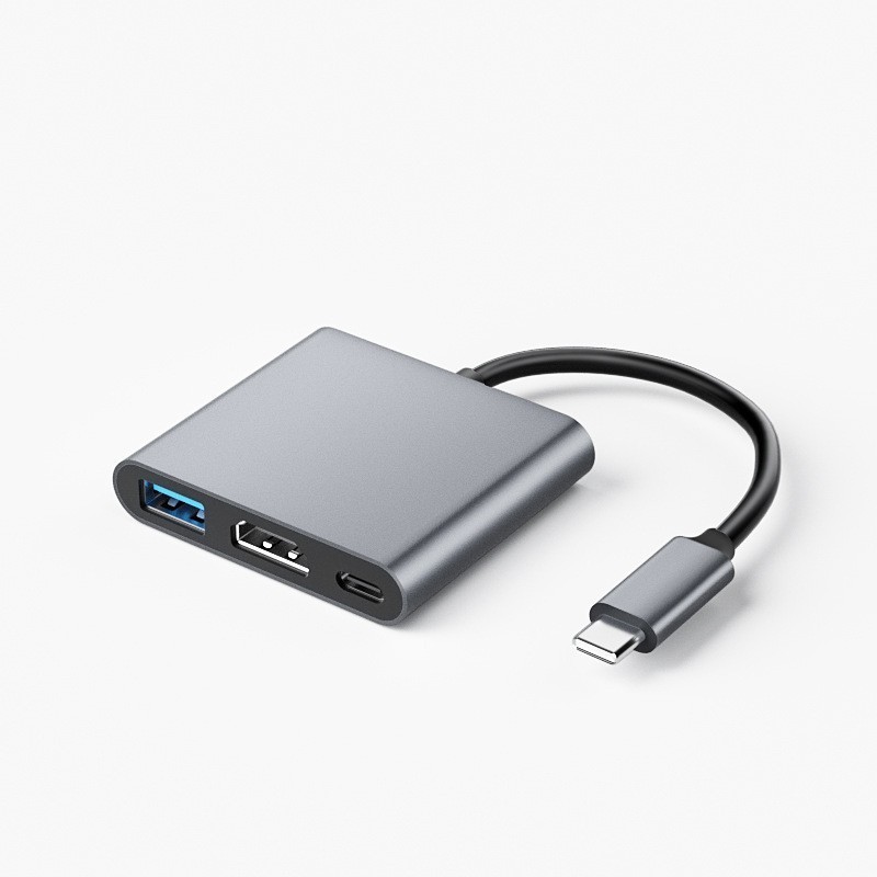 Type c to hdmi three-in-one adapter usb c to usb plus pd power supply hub expansion dock 4k