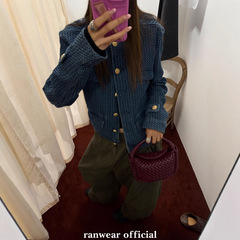 Ranwear 人气王！老钱调 b*v小众肌理感牛仔小香外套H型立领夹克