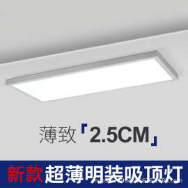 led超薄吸顶灯长条办公室超亮长方形简约过道走廊阳台明装平板灯