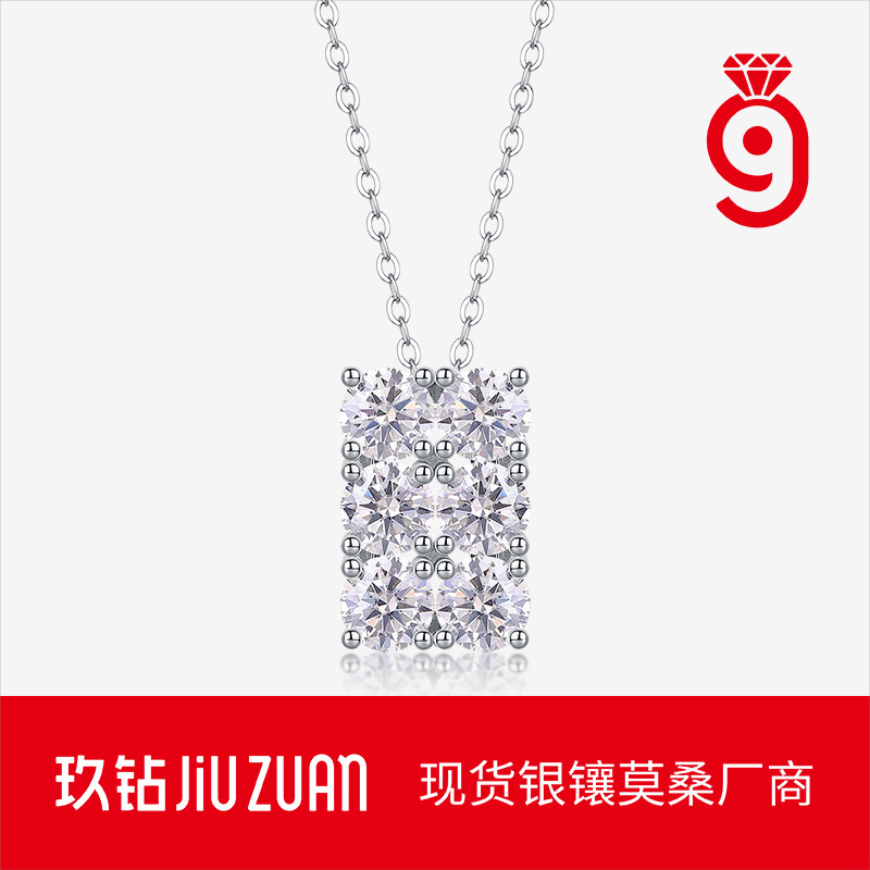 S925 necklace new moissanite pendant cross-border hot selling clavicle chain Panyu factory source neck chain wholesale