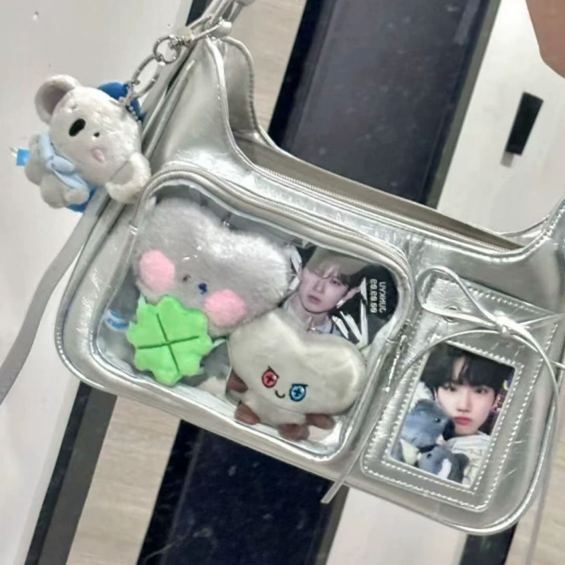 Transparent universal capacious shoulder bag, bag strap one shoulder, simple and elegant design