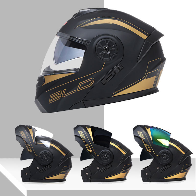 BLD transfronterizo para cascos de motocicletas eléctricas cascos completos cascos de doble lente cuatro estaciones al por mayor