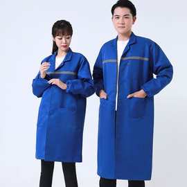 工作服大褂耐脏加厚男长款耐磨干活蓝大褂搬运迷劳保服制防尘罩衣