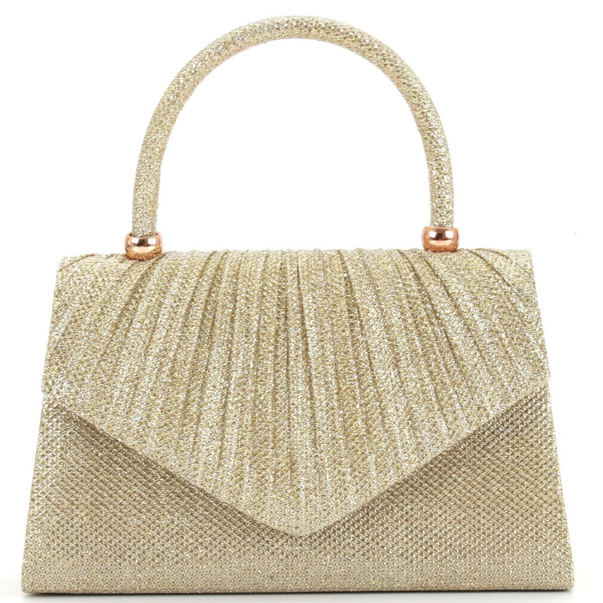 Nuova di fabbrica, elegante borsa da sera plissettata, squisita pochette da donna alla moda_voghion.com