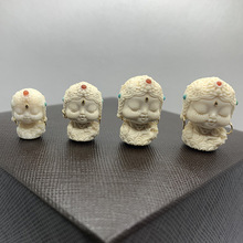 厂家批发猛犸牙 雕刻绿度母 18k镶嵌 南红绿松石 diy手机挂件配串