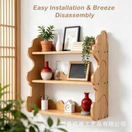 木质墙上置物架实木壁挂水杯架厨房调料架马克杯储物架杂物整理架