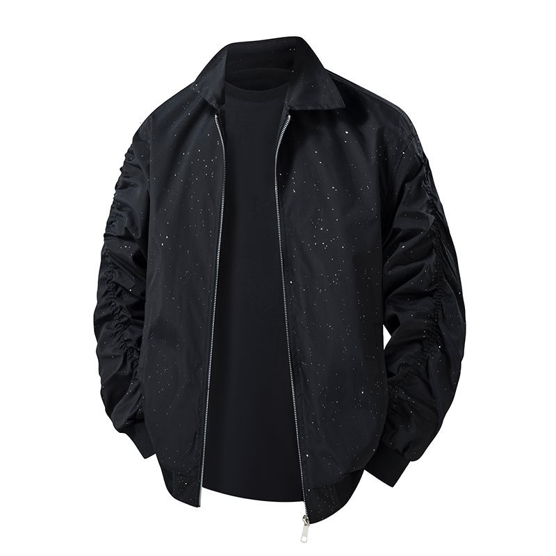 253 Jacket, Cross-border European Size, New Spring and Autumn Style, Starry Sky Jacket for Men, Loose Fit, Fashionable Couple Outfit, Trendy Brand