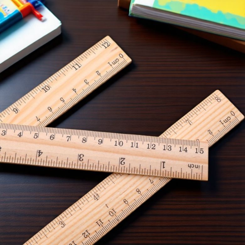 Regla recta Regla de madera 15cm - 30cm Ayuda de enseñanza Regla de madera Corte de doble escala Impresión de escala única