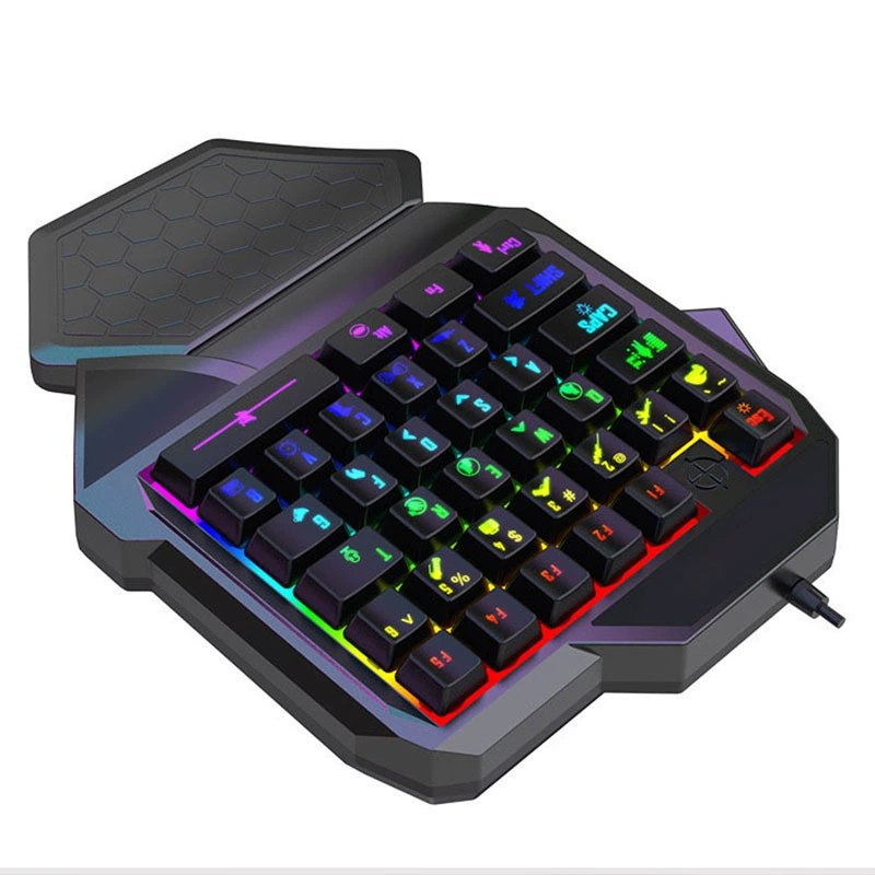 单手游戏吃鸡键盘 工艺品 手机端电竞 游戏 RGB 发光 有线 悬浮 机械键盘