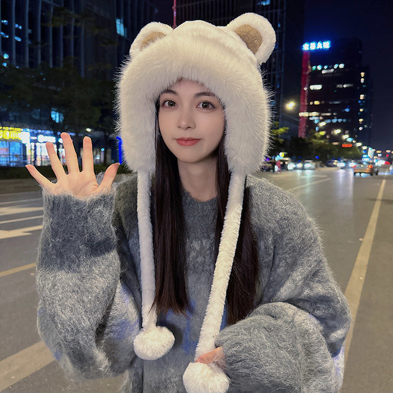 Cute velvet winter warm hat