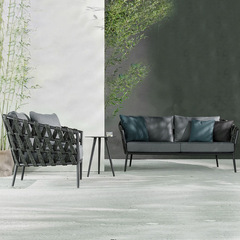 Nordic outdoor sofa set waterproof sunproof balcony outdoor rattan chair terrace courtyard garden leisure rattan woven home