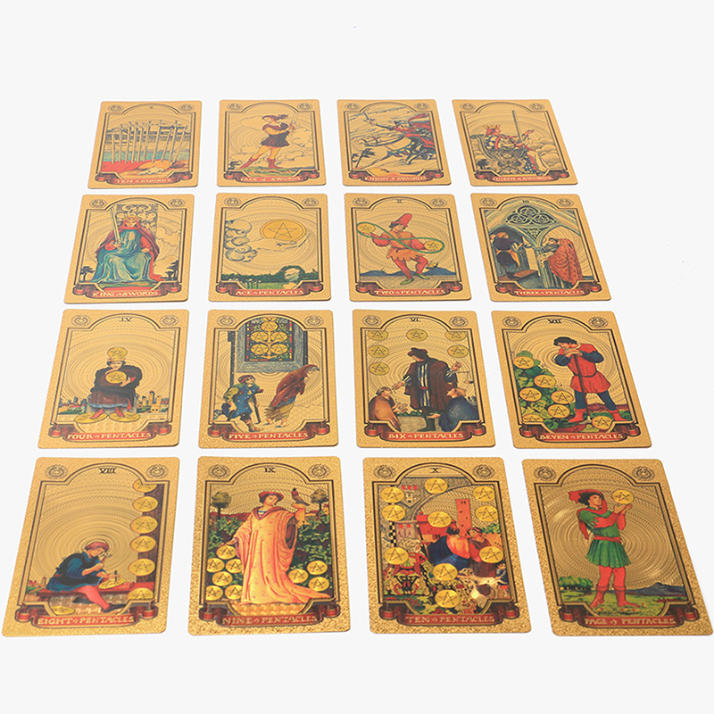 Gold Foil Waite Tarot Oracle Cards Premium Divination Deck_voghion.com