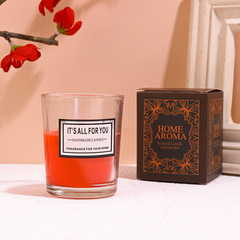 彩色玻璃杯無煙香薰蠟燭diy香氛植物蠟精油蠟燭生日伴手禮ins批發