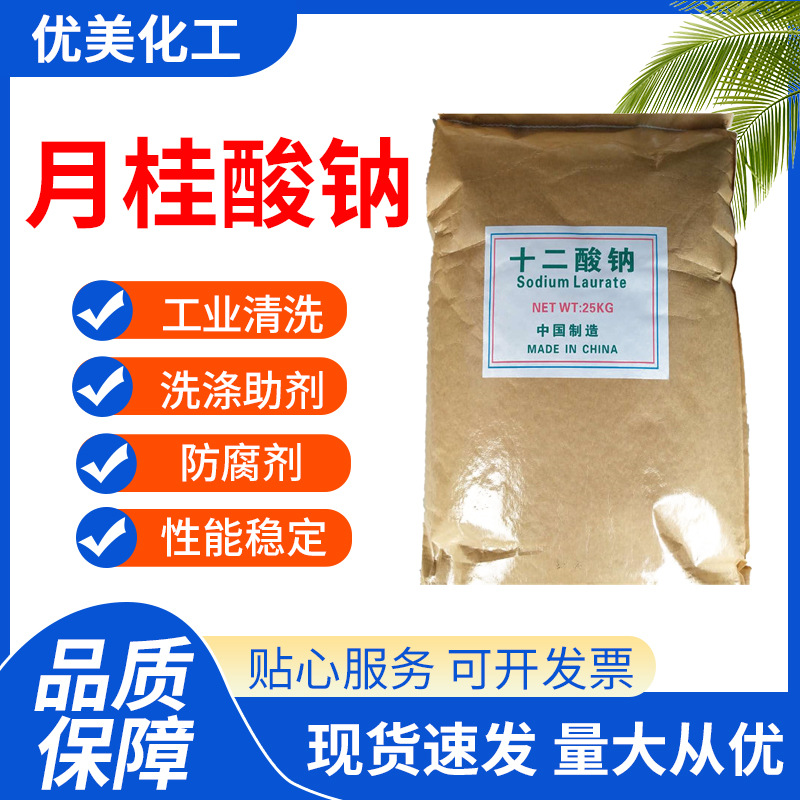 月桂酸钠工业级  高含量十二酸钠表面活性剂洗涤原料工业清洗剂