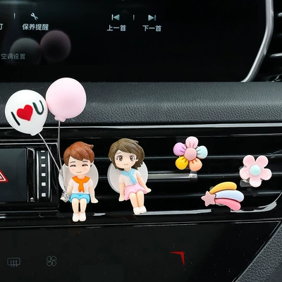 Car Perfume Aromatherapy Couple Decoration Women - clever-tuyere-love-balloon-lovers-flowers-rainbow-five-small-flowers