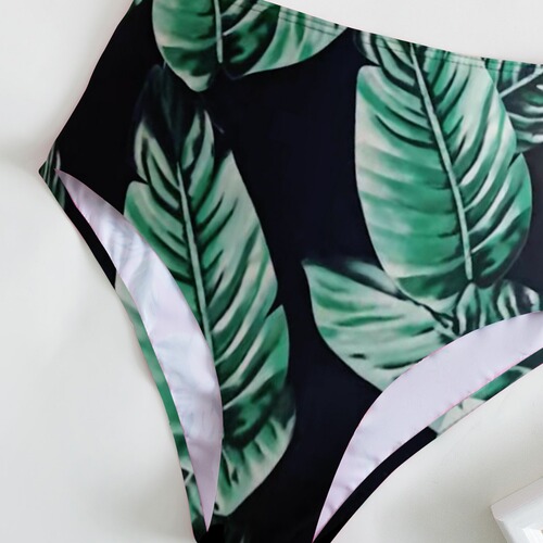 New European and American-style two-piece steel-boned push-up solid-color bikini swimwear—high-waisted, modesty-enhancing biquini that subtly covers the midriff.