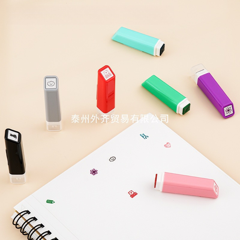 可爱图标 可补充墨日本KODOMO NO KAO浸透印章 手账日程 水型玛瑙