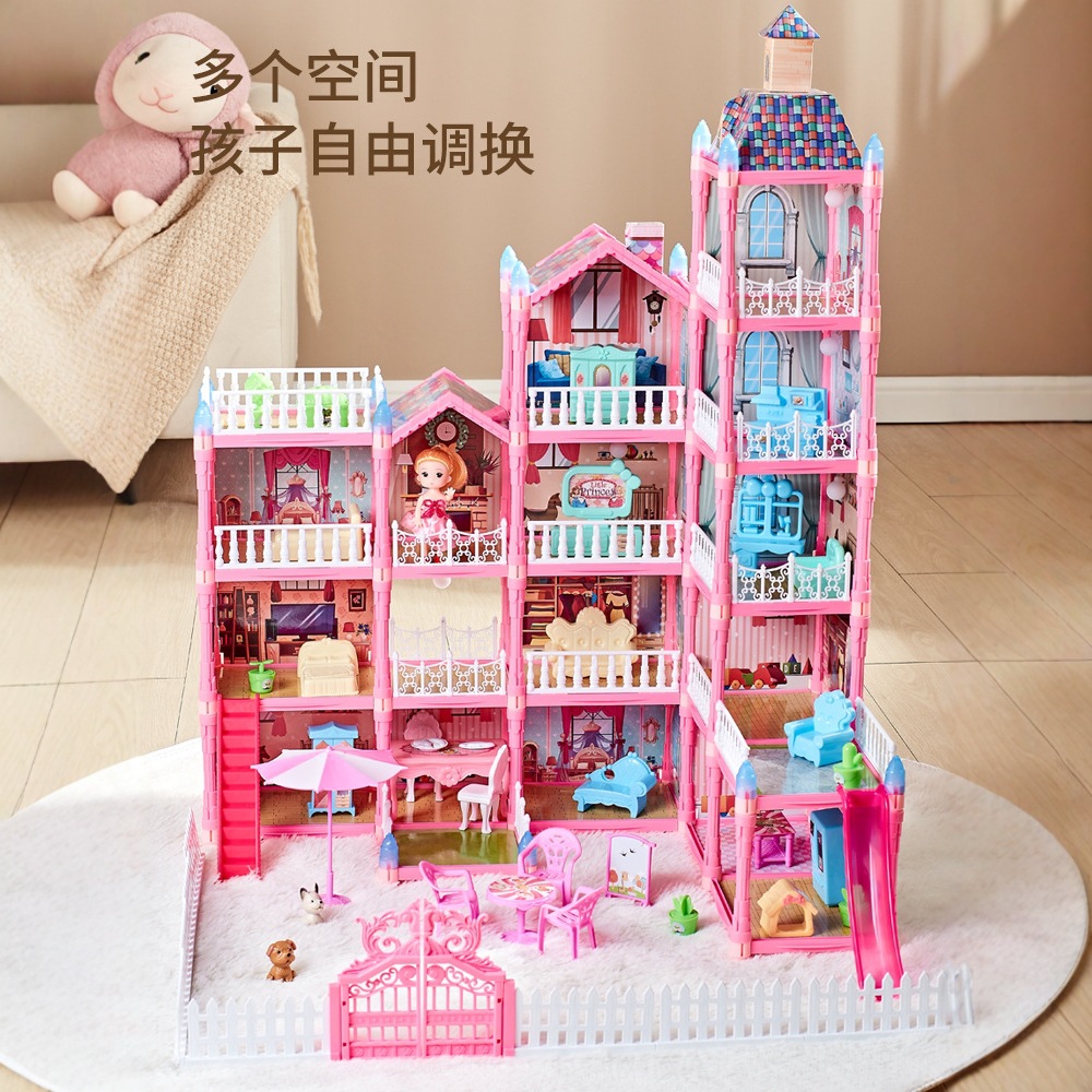 Casa de muñecas transfronterizas de la princesa, muebles de muñecas, muebles de montaje, habitaciones infantiles, niñas, Europa y América