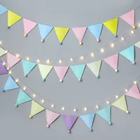 Войлочный помпон треугольный цветной флаг цветок строка флаг украшения DIY внутренние настенные праздничные украшения