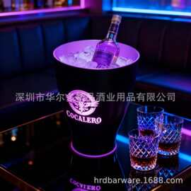 发光冰桶跨境酒吧用品KTV新款香槟桶led炫彩灯光PS塑料冰桶