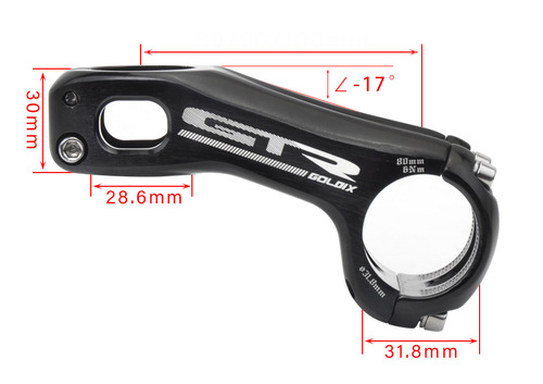 GOLDIX GTR same style stem, minus 17 degree competition grade lightweight CNC one-piece forging 80/90/100MM