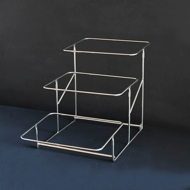 Double-layer stand stainless steel, rectangular dinner plate