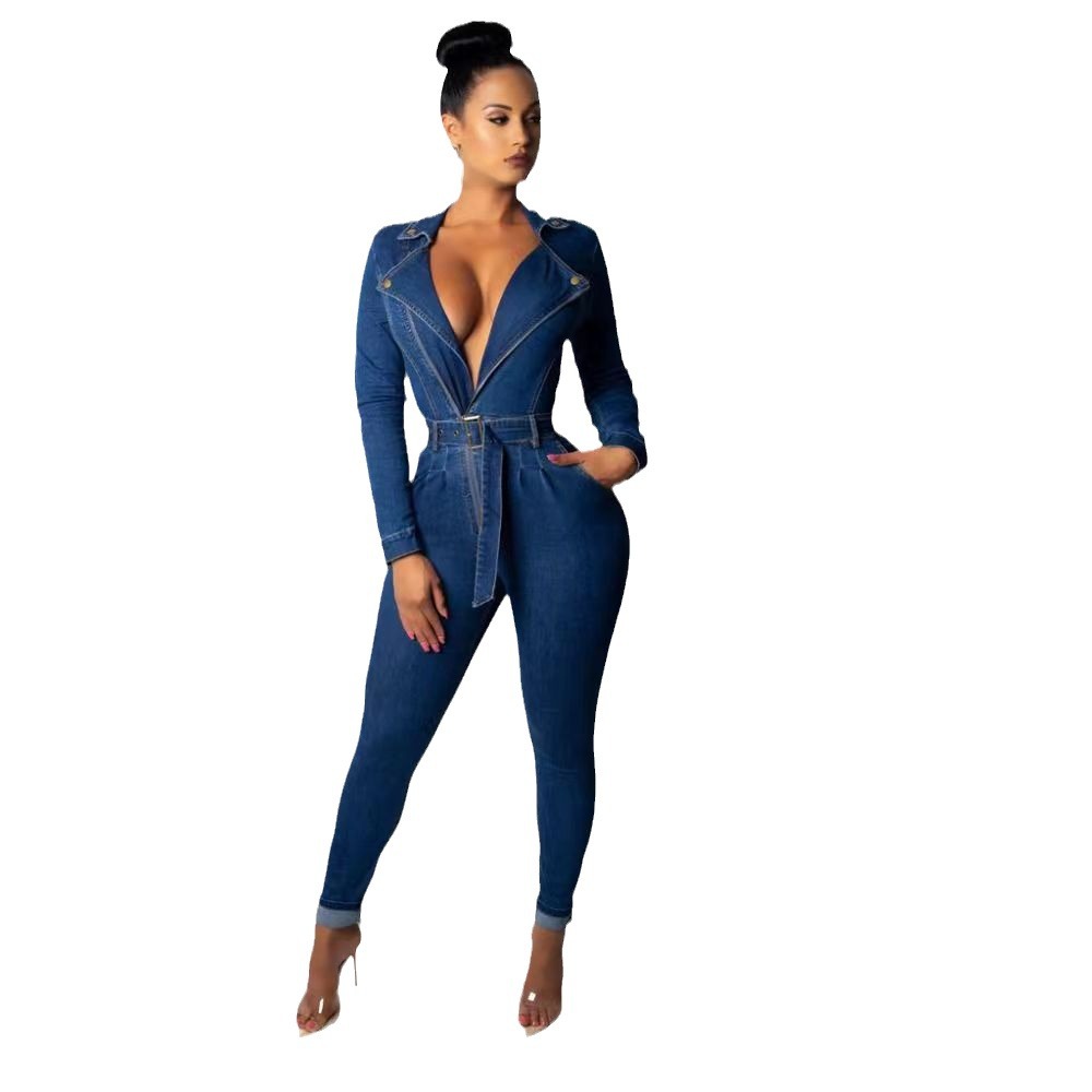 Women's Clothing women's denim skirt sexy denim slim jumpsuit_voghion.com