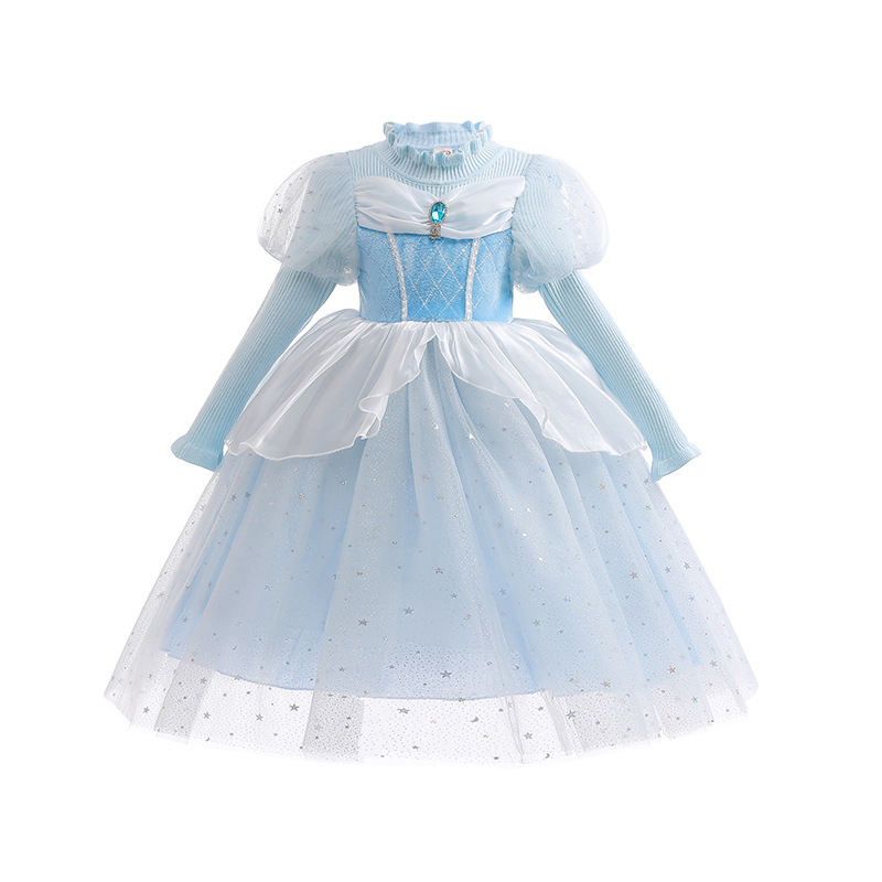 Foreign trade girls' Frozen Elsa princess dress, children's clothing, Halloween sweater princess skirt