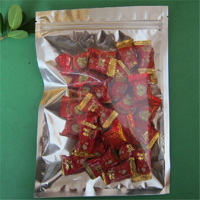 16*24批发镀铝阴阳骨袋阴阳铝箔自封袋半透明密封袋夹链零食果袋