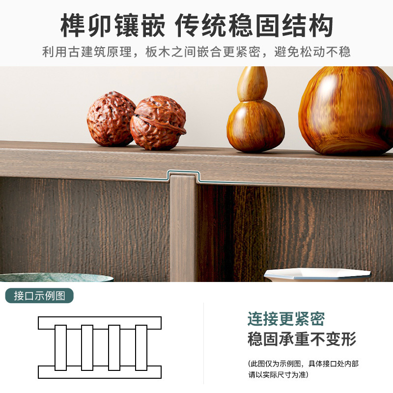 Portavasos de té a cuadros de madera maciza ceremonia del té olla de arcilla púrpura estante de exhibición montado en la pared Duobao Pavilion mesa de té escritorio antiguo estante pequeño